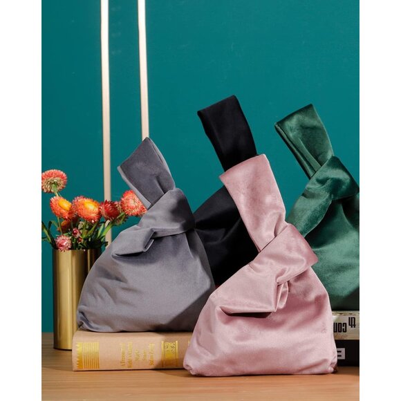 Elegant Velvet Knot Bag, Compact Wrist Purse - Perfect Phone Wallet Gift for Her - Picture 3 of 6